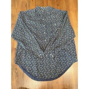 Vintage Anchor Bay Paisley Button Down Shirt Mens XXL Blue 90s Distressed